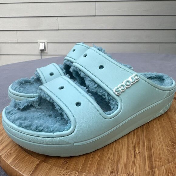 Crocs Unisex Classic Cozzzy Sandal US Men 7 / Women 9 Blue Calcite Slip On Slide - Picture 6 of 9